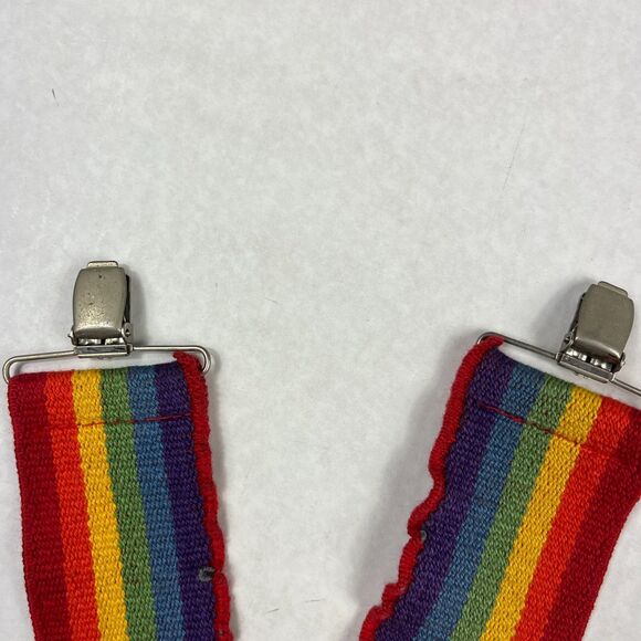 Honcho VTG  Rainbow Suspenders Pride Striped Adjustable Mork Mindy Costume Retro - Picture 4 of 5